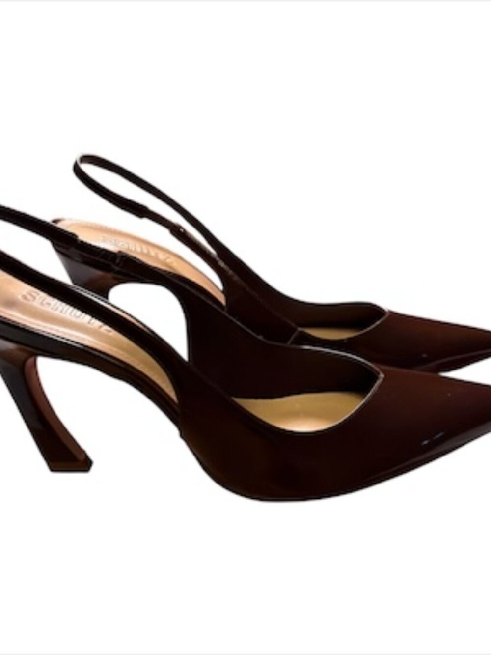 Schutz‎ Women 9B Lexi Sling Chestnut Brown Pointed Toe Pump NEW no Box - Picture 2 of 6